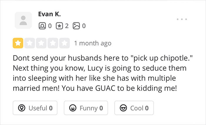 Florida Chipotle Goes Viral After Yelp Reviews Warn Of Husband-Seducing Female Worker