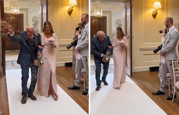 Bride Swaps Flower Girls For ‘Flower Grandpa’