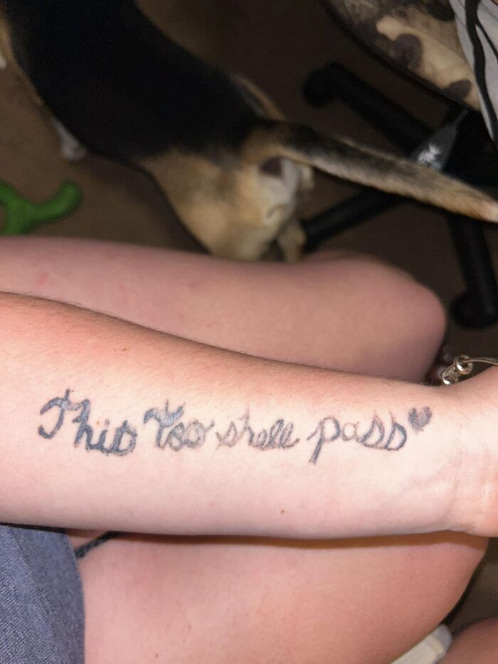 A Friend Of Mines Tattoo😭 We Tried Talking Her Out Of Getting It 😂 She Wanted It So Bad She Couldn’t Wait