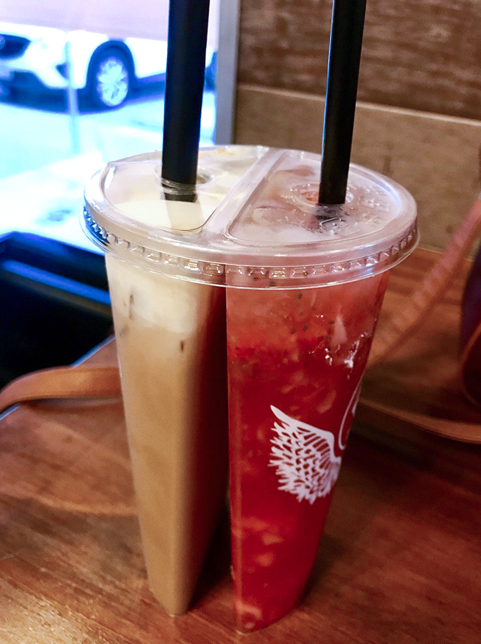 If You Can't Decide On One Drink, This Place Has A Split Cup, So You Can Have Two Drinks
