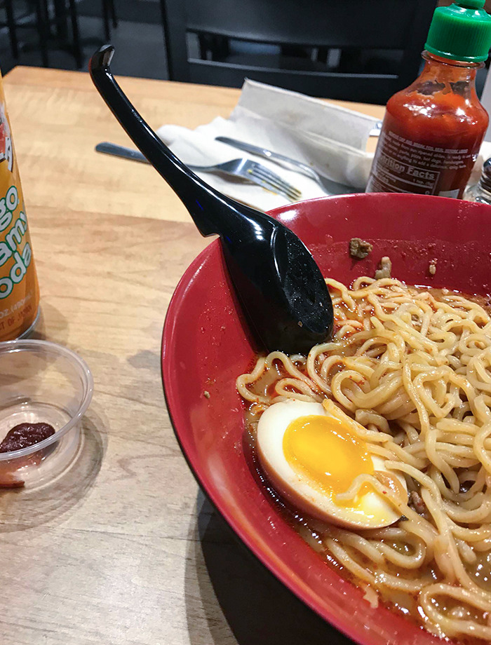 This Spoon With An Indent So It Doesn't Slip Into The Bowl