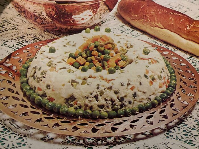 Apparently Russians Just Put Mixed Veggies In A Gelatinized Mayonnaise Ring When The Make Salad. (This New Cookbook Is Amazing)