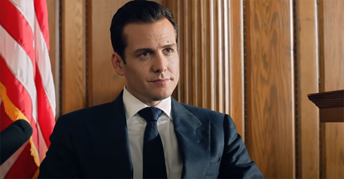 Harvey Specter looking straight