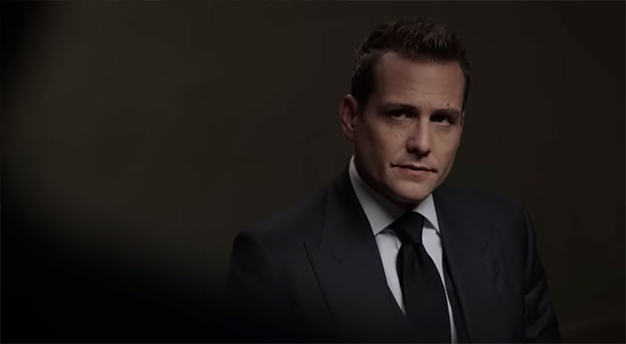 Harvey Specterlooking straight