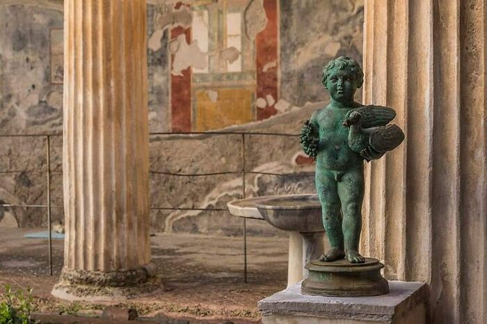 Casa Dei Vettii, Pompei, Italy It's A Domus Located In The Roman Town Pompeii, Which Was Preserved By The Eruption Of Mount Vesuvius In 79 Ad. The House Is Named For Its Owners, Two Successful Freedmen. Pic By Silvia Vacca