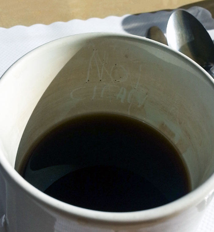 I Was Eating Breakfast At A Restaurant When I Noticed This. It Says "Not Clean"