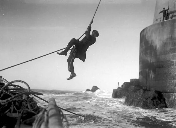 Photo Taken During The Construction (1847-1858) Of The Lighthouse On Tiny Bishop Rock In The Scilly Isles