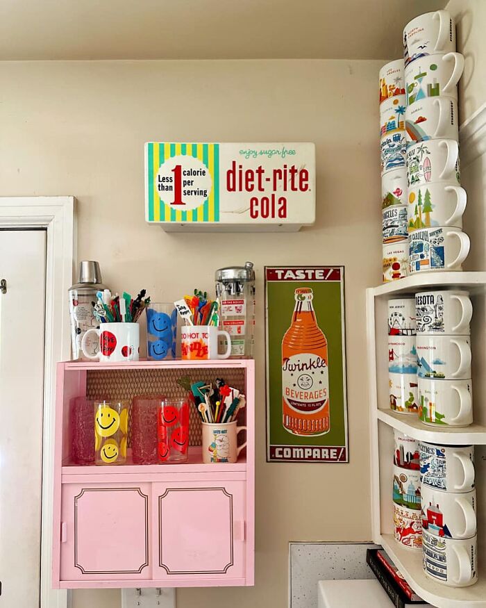 Happy Friday! I Just Picked Up This Fantastic Perfectly Pink Vintage Bathroom Shelf Off Marketplace The Other Day, And I Am Loving It In The Kitchen. There Are No Rules In This House