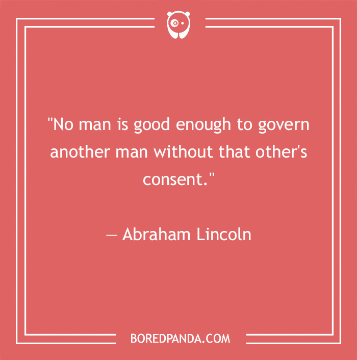 Inspirational leadership quote by Abraham Lincoln on a red background from BoredPanda.