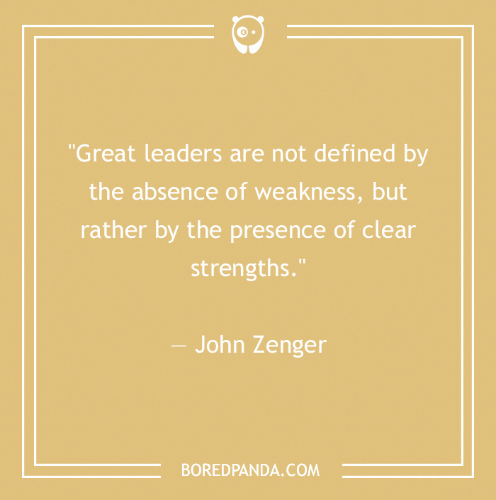 Inspirational leadership quote by John Zenger on the qualities of great leaders.