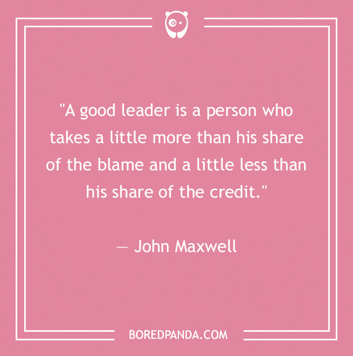 Quote by John Maxwell on leadership qualities, displayed on a pink background.