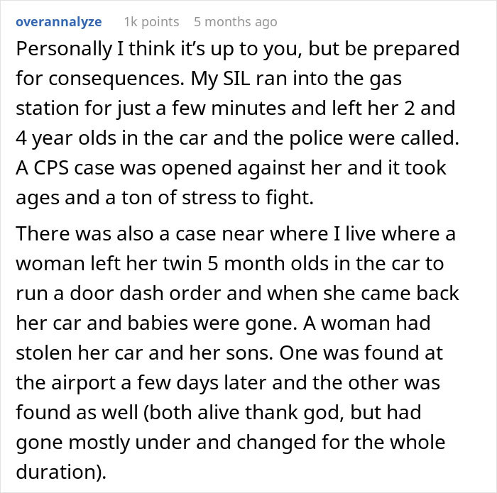 Mom Is Puzzled Whether It&rsquo;s Ever OK To Leave Kids In The Car, Asks The Internet For Advice