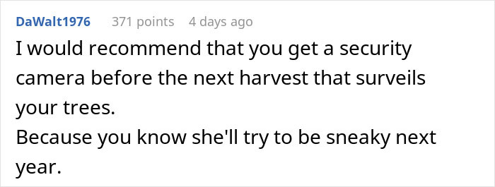 "Neighbor Yelled At Me Because I Harvested My Fruits Before She Could Steal Them" "Neighbor Yelled At Me Because I Harvested My Fruits Before She Could Steal Them"