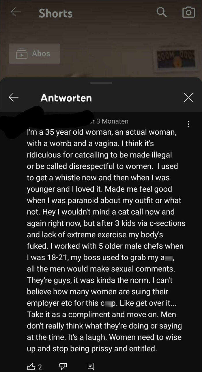 Im Not Like Other Girls Because I Love Harassment And Have A Real Womb