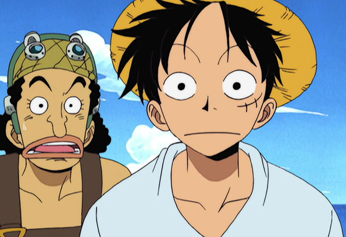 Monkey D. Luffy wearing white shirt