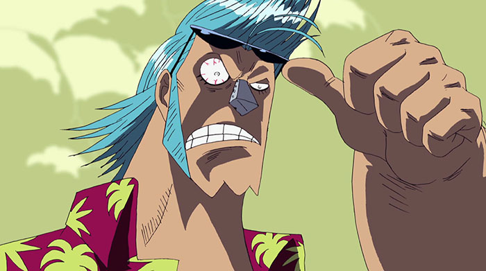 Franky wearing red shirt