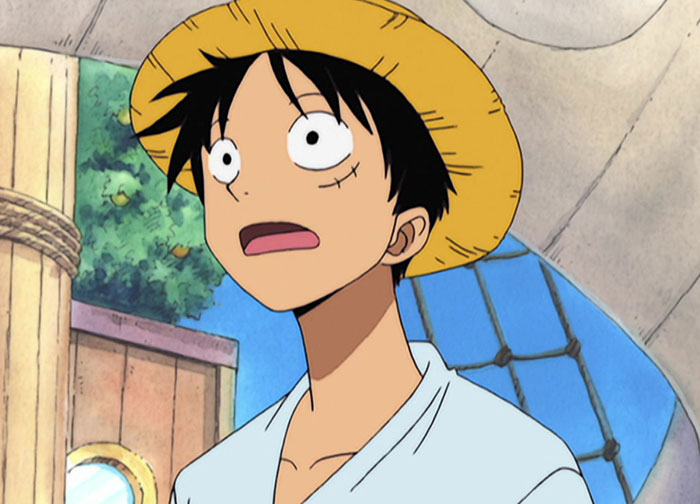 Monkey D. Luffy wearing white shirt