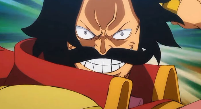 Gol D. Roger wearing red suit