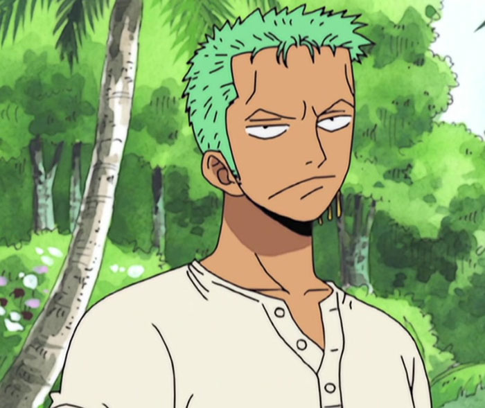 Roronoa Zoro wearing white shirt