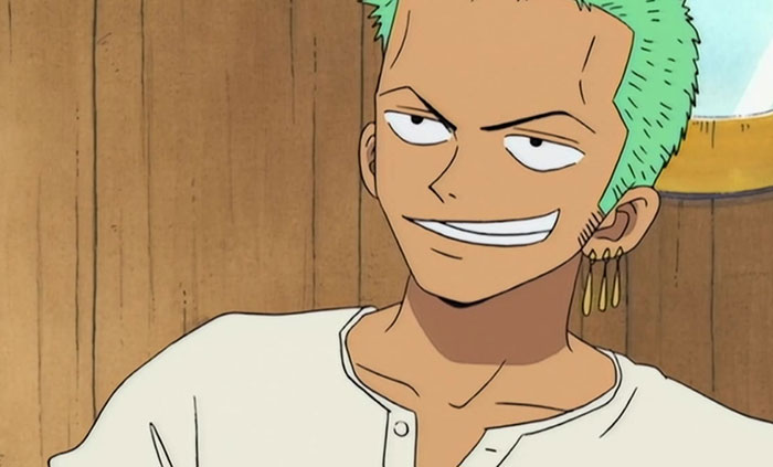 Roronoa Zoro wearing white shirt