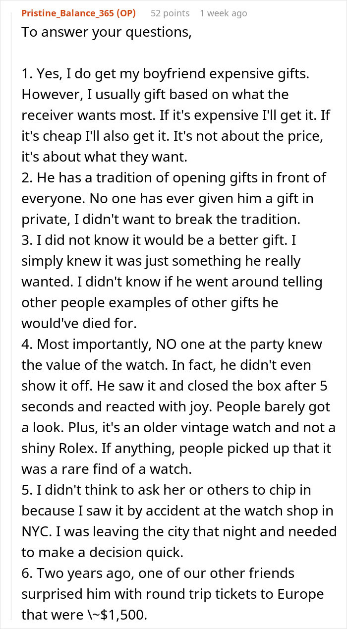 &ldquo;He Literally Screamed&rdquo;: Woman Asks The Internet If She Was In The Wrong For Getting A Male Friend An Expensive Gift