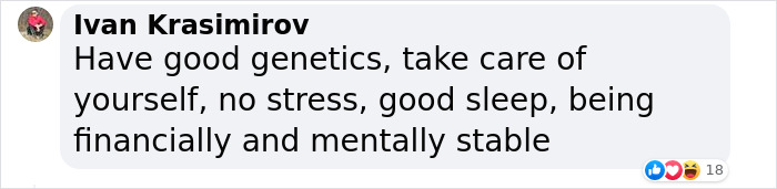 Text comment discussing wellness tips for maintaining youth and stability, highlighting stress management and good sleep.