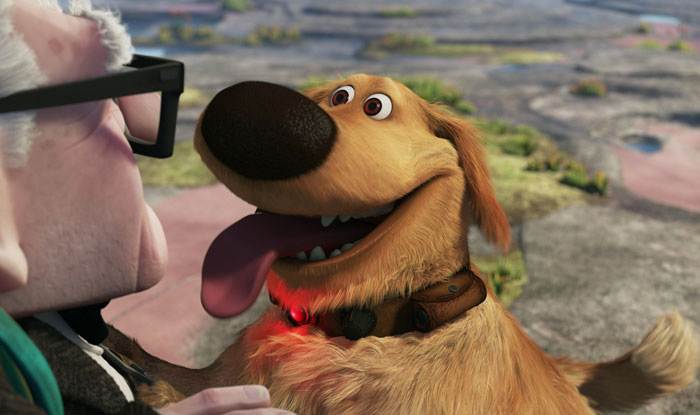 Dug looking devotedly at Carl Fredricksen