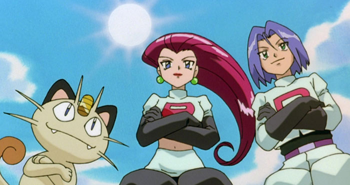 James, Meowth and James with arms crossed and sunlight in the background - 28