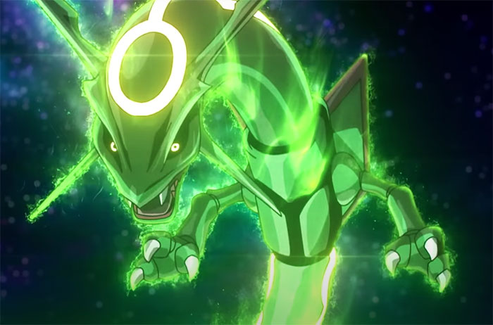 Rayquaza is glowing green vividly - 30