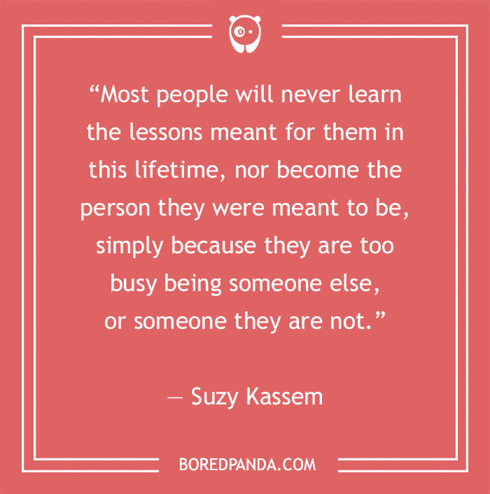 Quote by Suzy Kassem about fake people, on a red background with an owl logo.