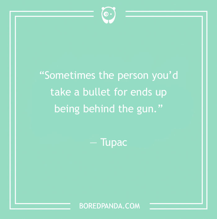 Quote by Tupac about fake people on a mint green background, emphasizing betrayal.