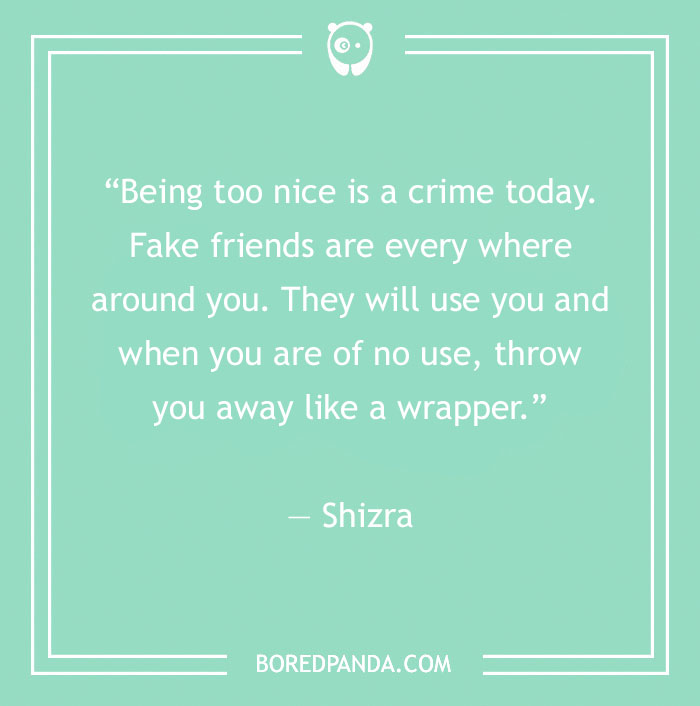 Quote about fake people on a green background, discussing how fake friends exploit and discard others.