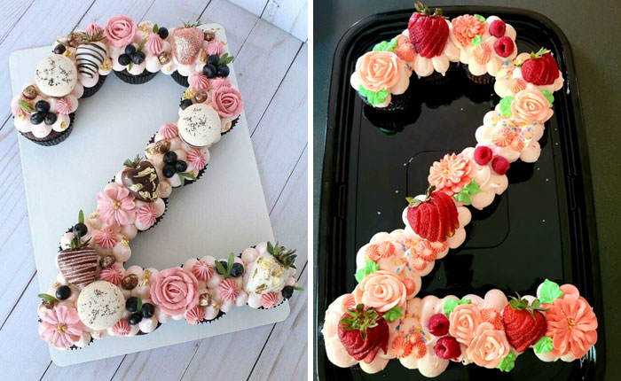 Tarta en Pinterest VS la recreación que hizo mi amiga