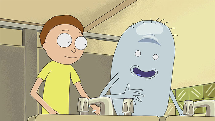 Morty talking with Jellybean