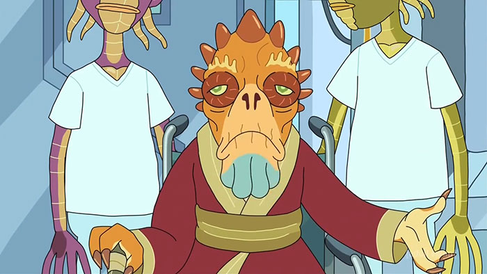 Shrimply Pibbles wearing red coat