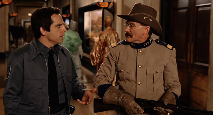 Robin williams and adam sandler in night in a museum - 11