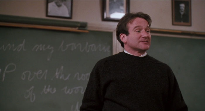 robin williams giving a lecture in dead poets society - 27