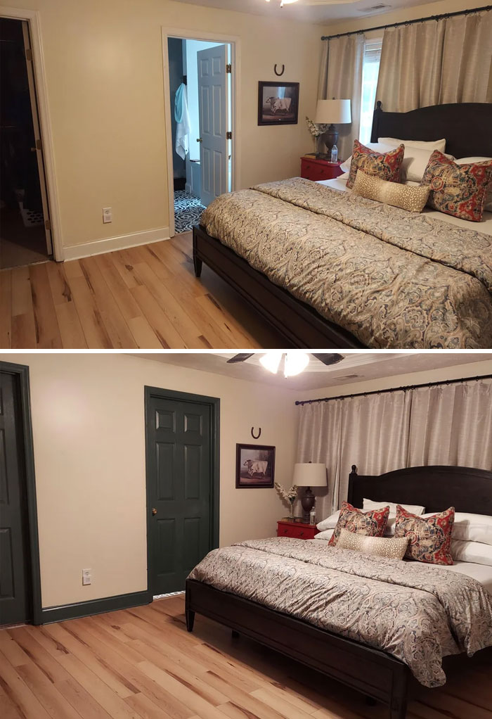 On A Whim I Painted Our Bedroom Trim