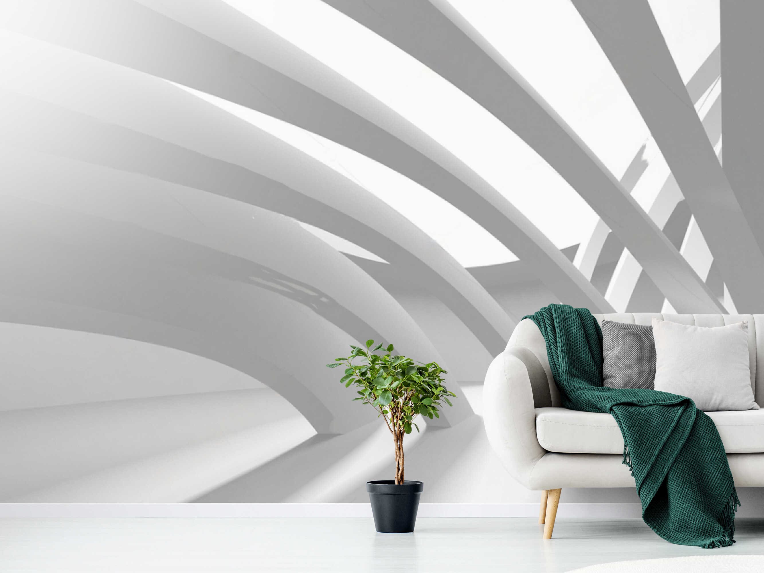 “Prepare To Challenge Your Perception Of Space And Reality With White 3D Wallpapers, As They Effortlessly Transform Any Room Into A Mind-Bending Gallery Of Optical Illusions And Architectural Wonders.”