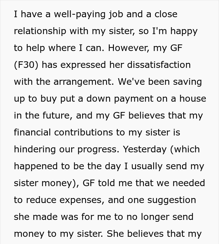 Man Has Had It With GF Controlling His Finances, Dumps Her When She Says His Sister Is Scamming Him
