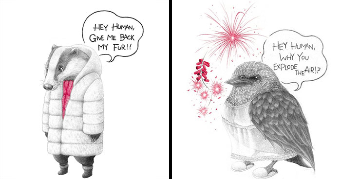 24 New Uncomfortable Illustrations This Artist Created About Animal Cruelty