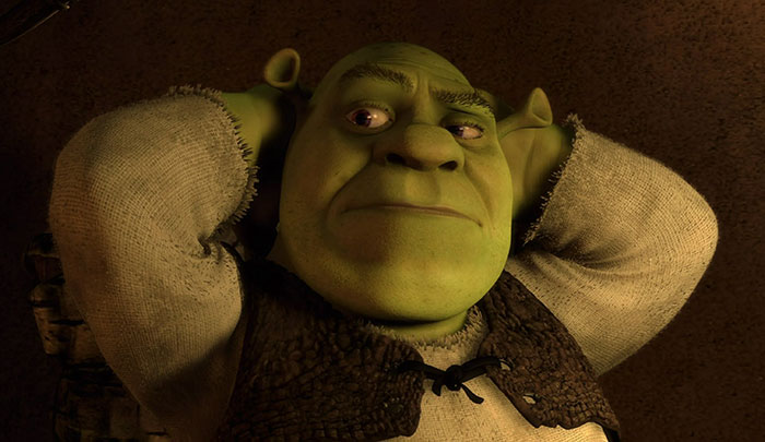 Shrek watching thoughtfully in his swamp, depicting iconic scenes from popular Shrek quotes from the deep swamp.