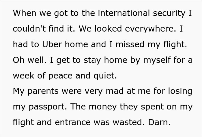 Teenager Hides Passport In Her Sock When She Realizes She Will Have To Babysit During The Trip