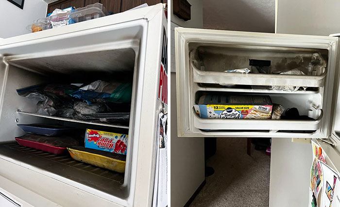 The Freezer Apparently Caught On Fire Last Night And The Landlord Said It's Not An Emergency And Nothing Can Be Done Until Wednesday