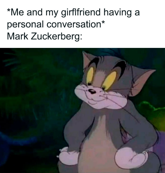 Tom smirking with glowing eyes, capturing a relatable moment from Tom & Jerry memes.
