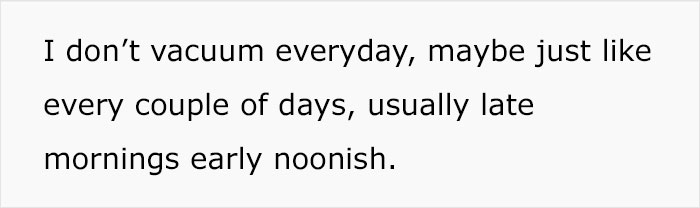 Neighbors Ask Woman To Stop Vacuuming At Noon, She Refuses And Turns To The Internet For Advice