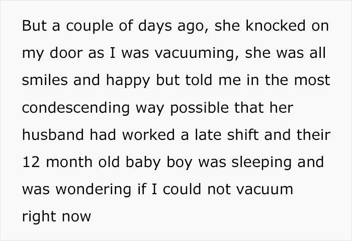 Neighbors Ask Woman To Stop Vacuuming At Noon, She Refuses And Turns To The Internet For Advice