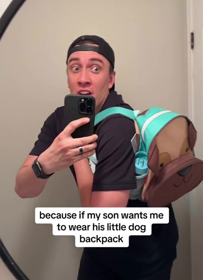 Creator Sparks Massive Debate Over Adults Wearing Backpacks