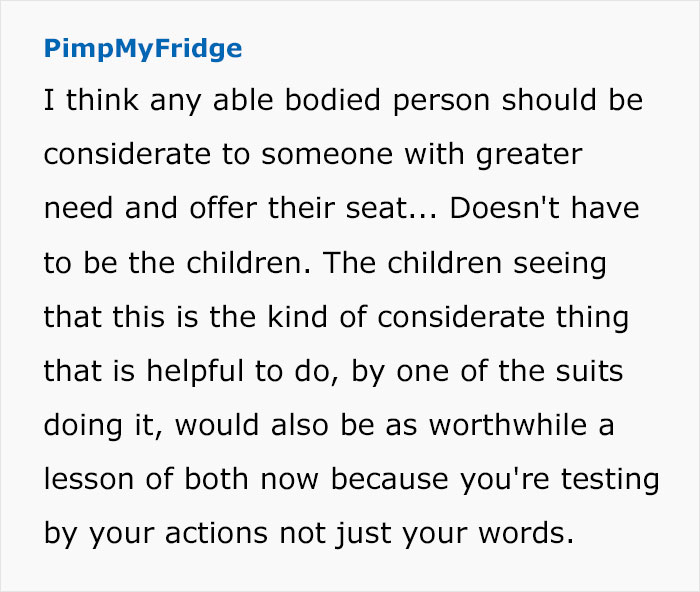 Woman Complains None Of The Kids On A Bus Offered Their Seat To An Elderly Passenger, Gets Perspective