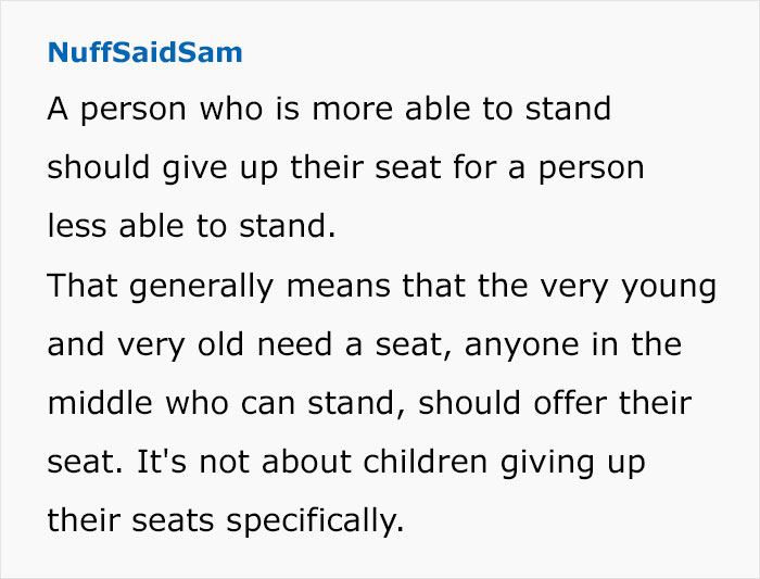 Woman Complains None Of The Kids On A Bus Offered Their Seat To An Elderly Passenger, Gets Perspective